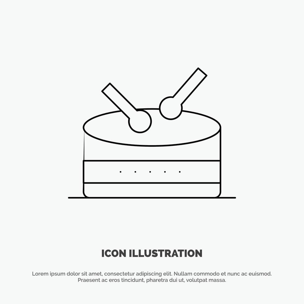 Drum Celebration Vector Line Icon