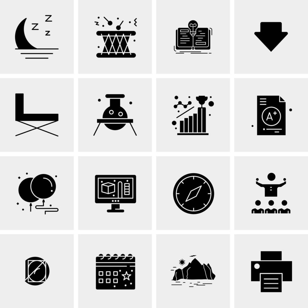 16 iconos de negocios universales vector ilustración de icono creativo para usar en proyectos relacionados con la web y dispositivos móviles