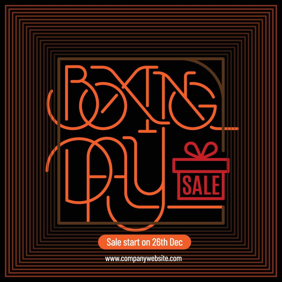 Boxing day sale banner for social media post design template vector