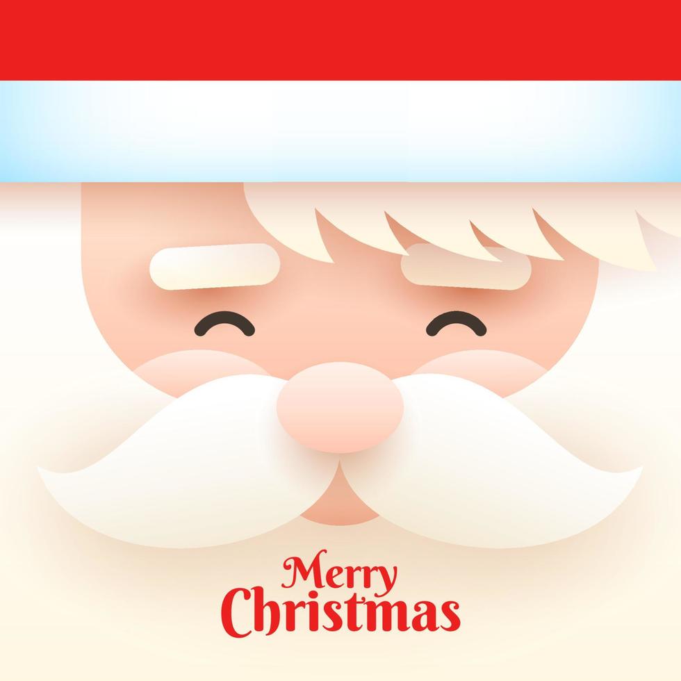 Christmas banner with Santa Claus face with Merry Christmas text vector