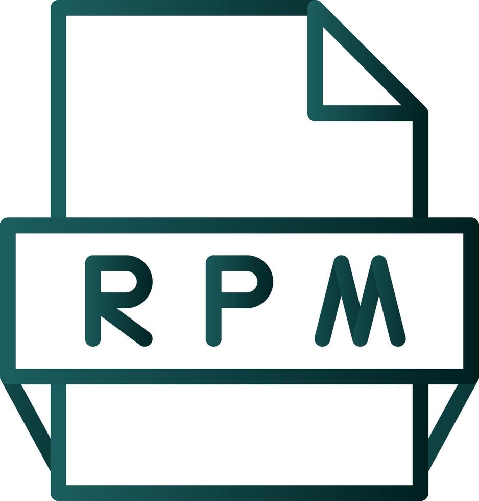 icono de formato de archivo rpm vector