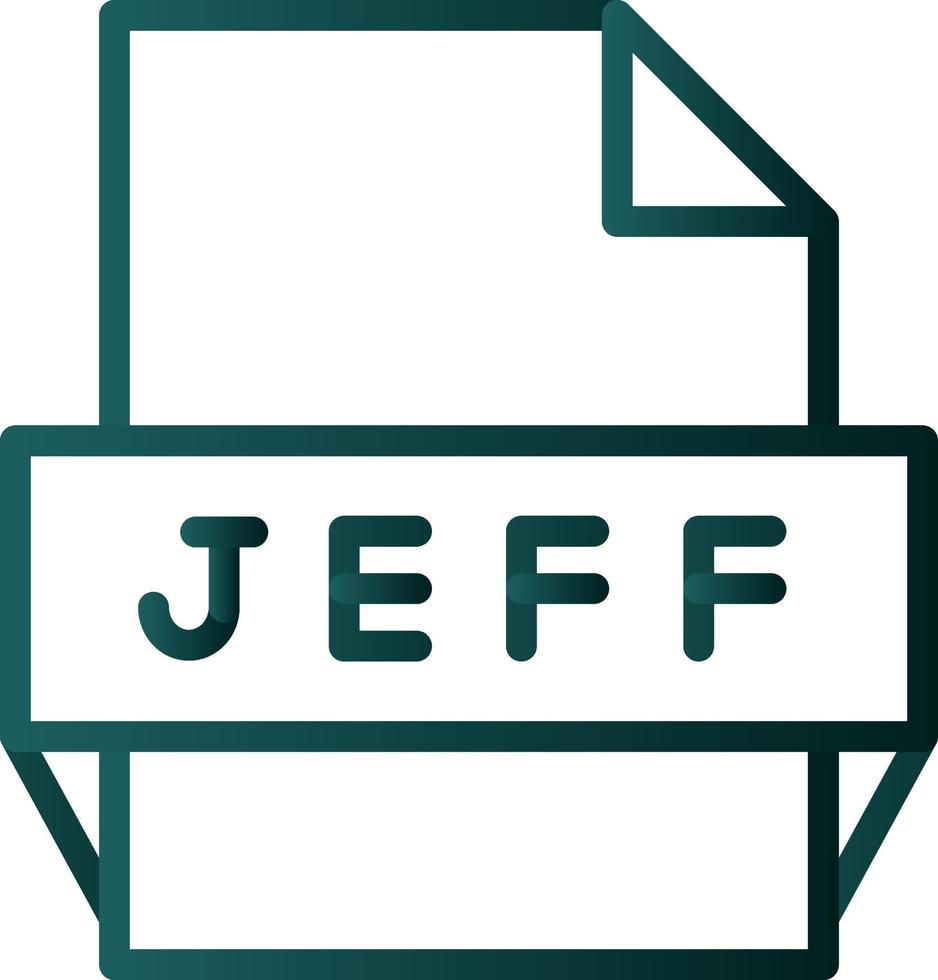 icono de formato de archivo jeff vector