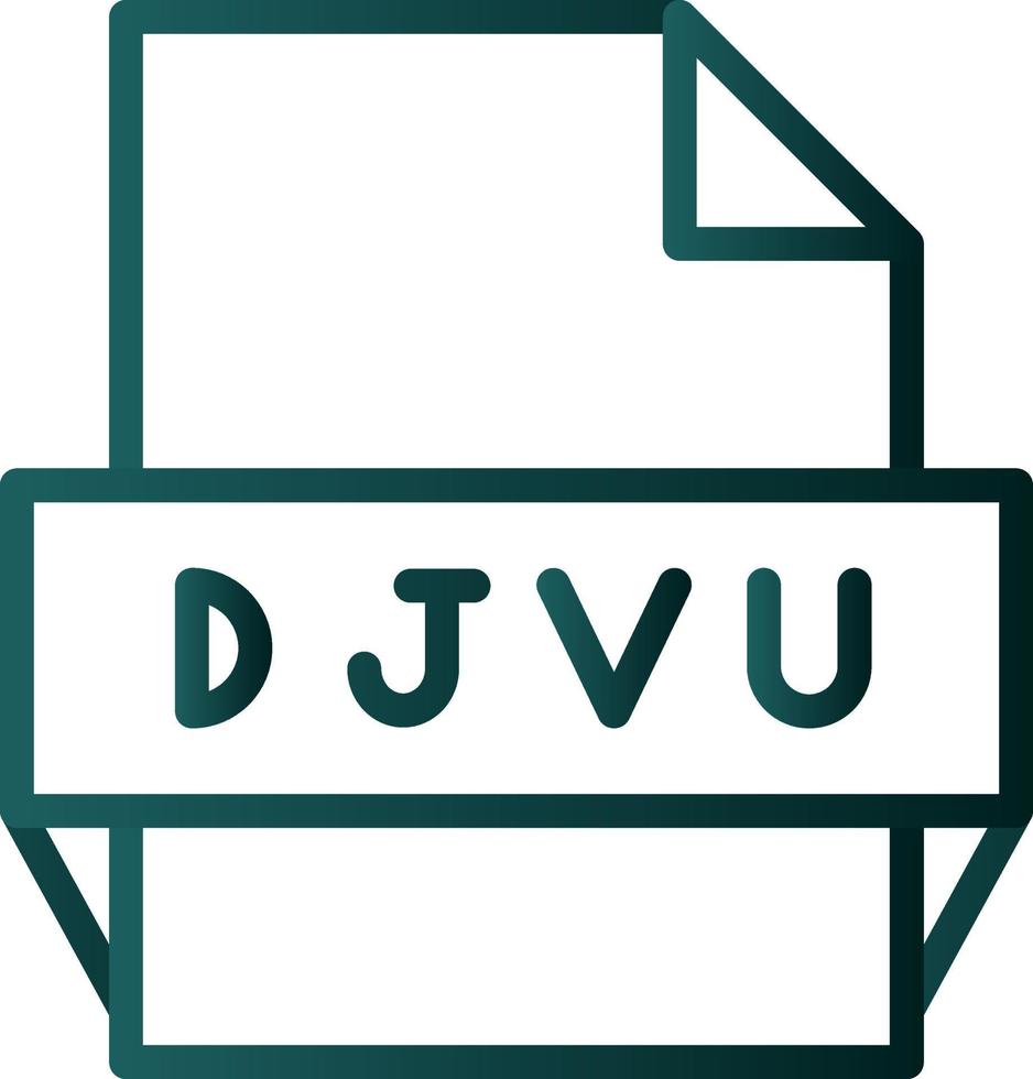 Djvu File Format Icon vector