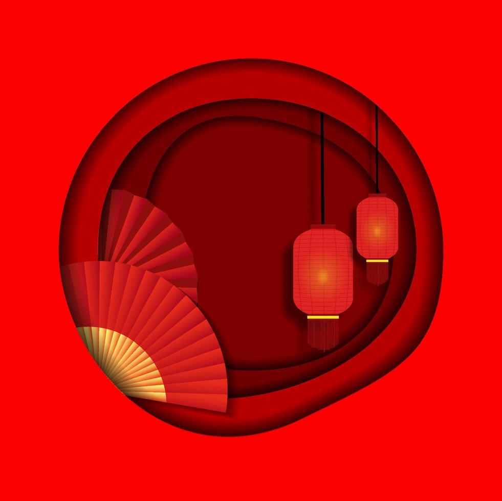 chinese new year paper cut style vector
