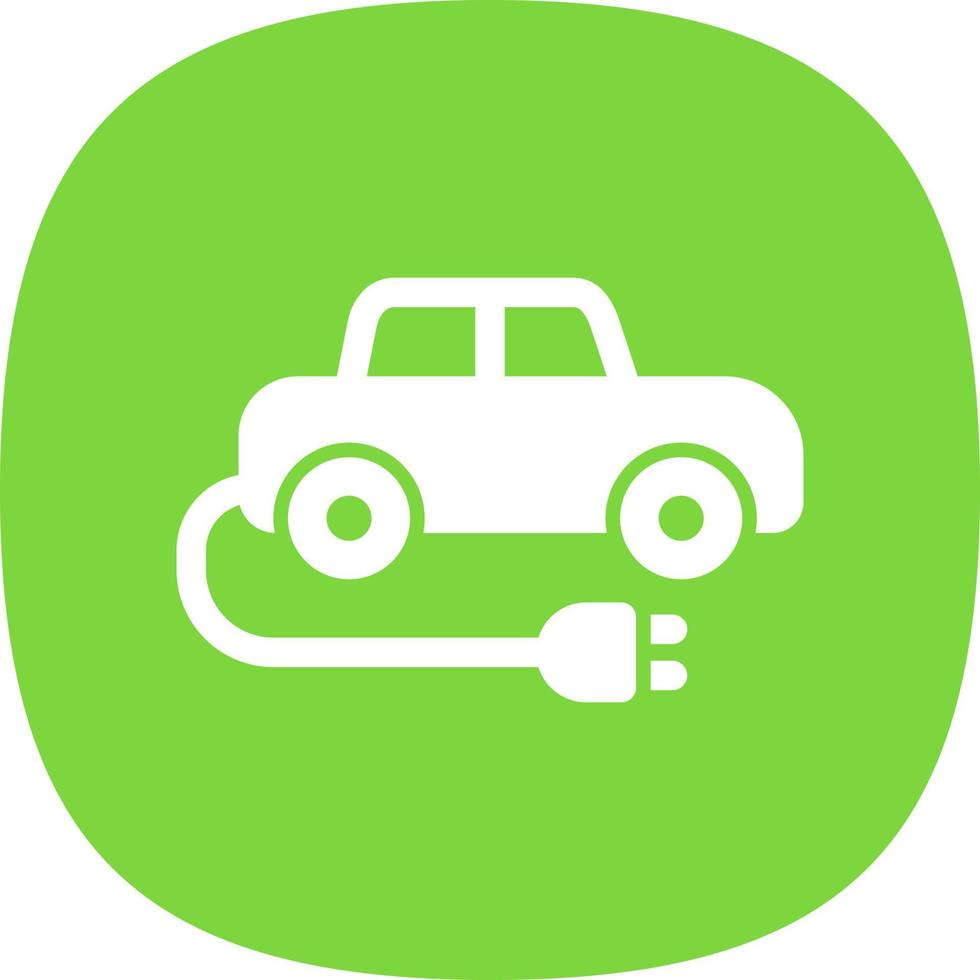 Electric Car Glyph Icon vector