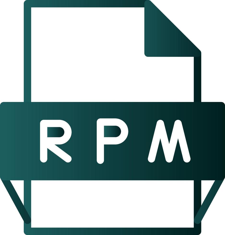 icono de formato de archivo rpm vector