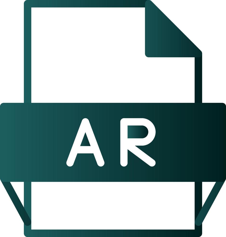 icono de formato de archivo ar vector