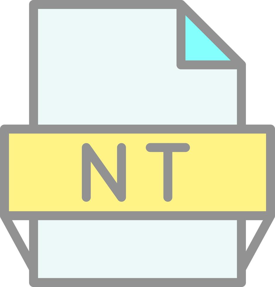 icono de formato de archivo nt vector