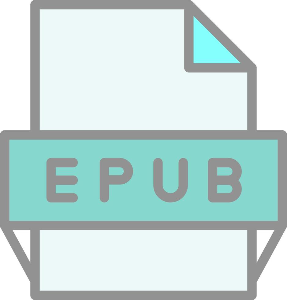 icono de formato de archivo epub vector