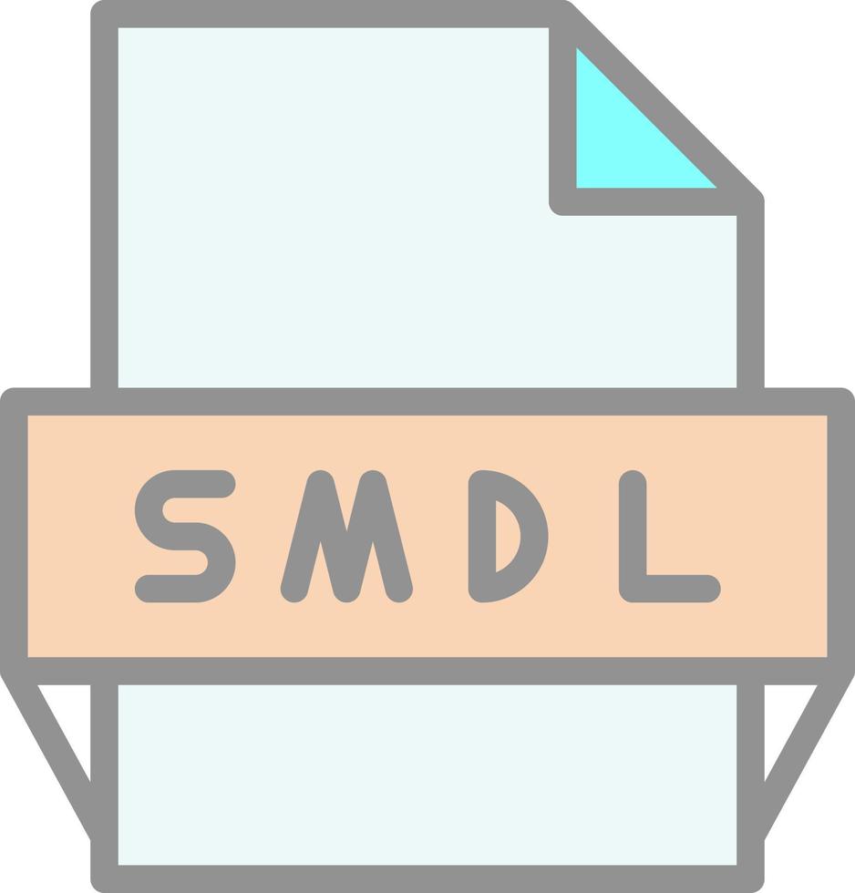 icono de formato de archivo smdl vector