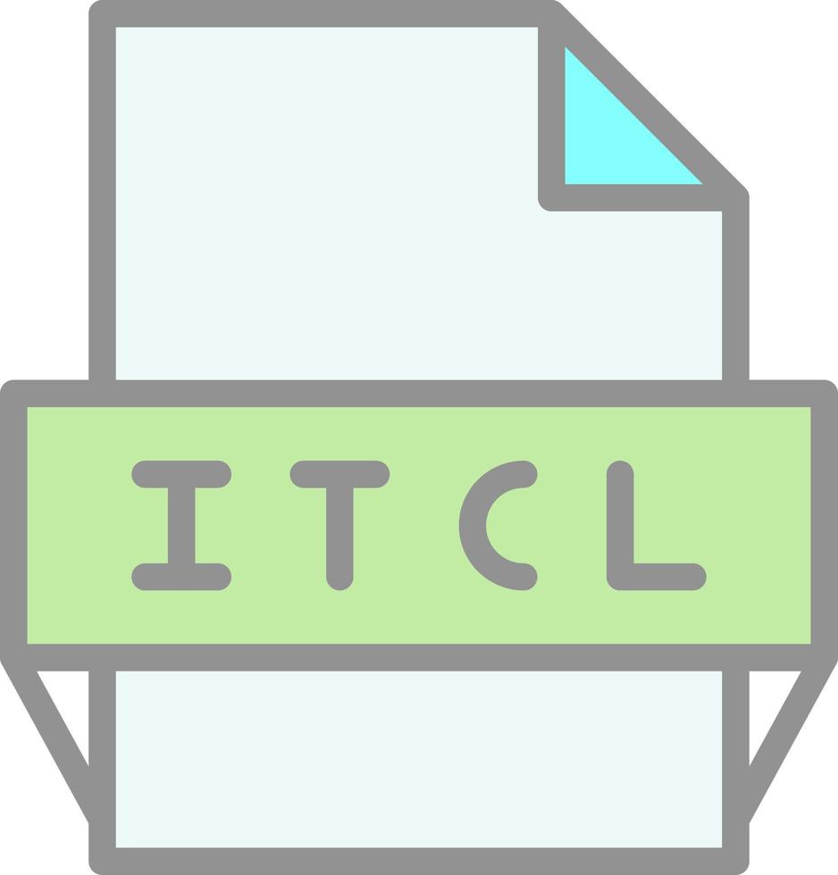 icono de formato de archivo itcl vector
