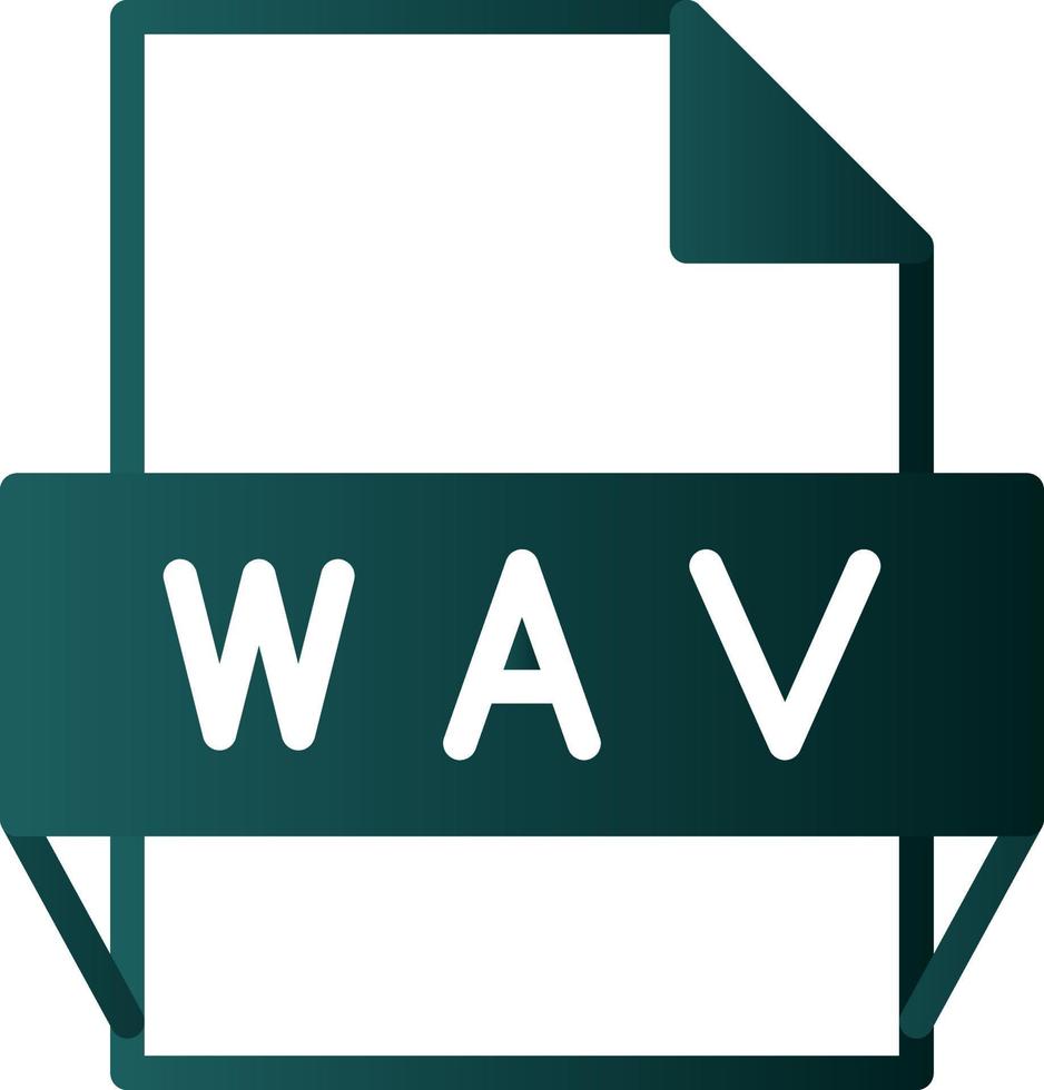 icono de formato de archivo wav vector