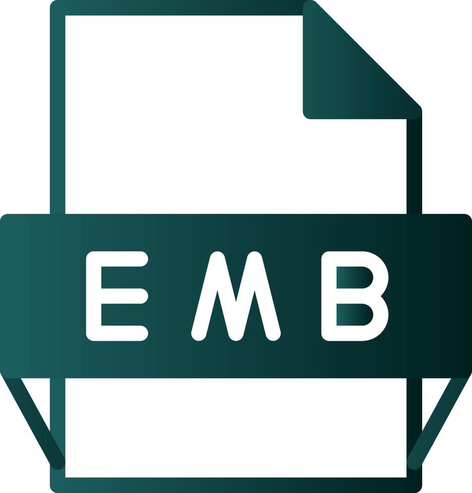 icono de formato de archivo emb vector