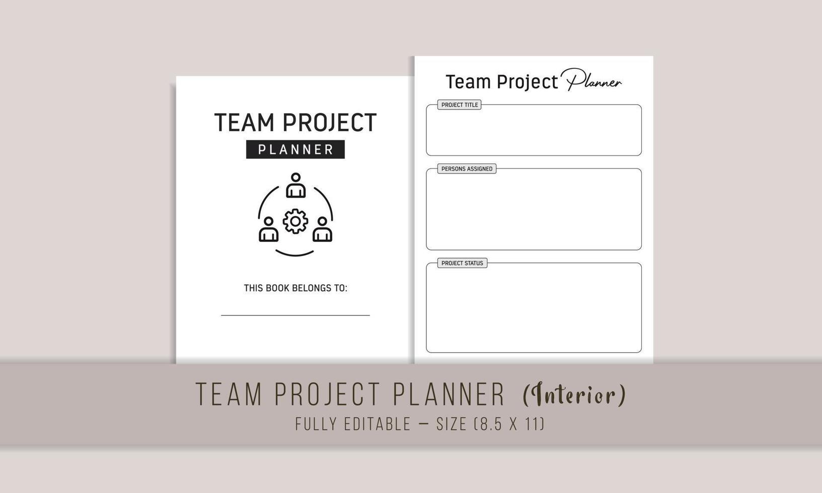 Team Project Planner Interior Template vector