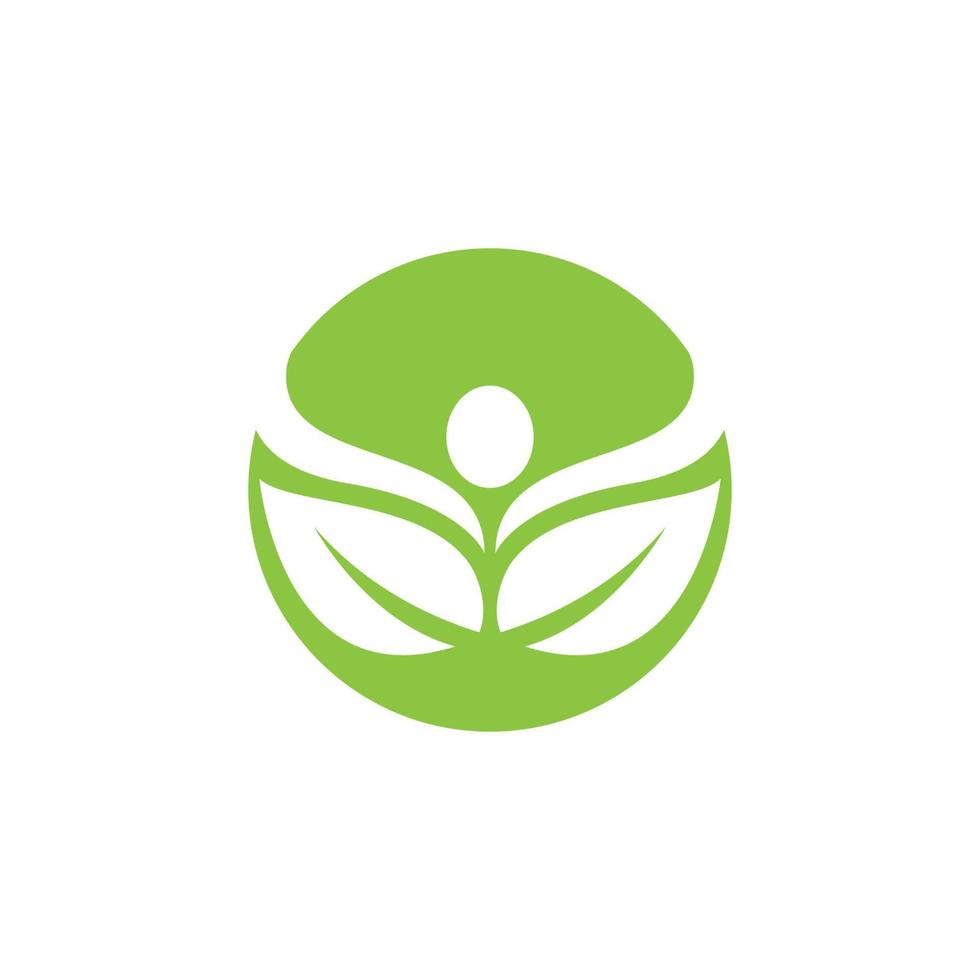 logotipos de la ecología de la hoja del árbol verde vector