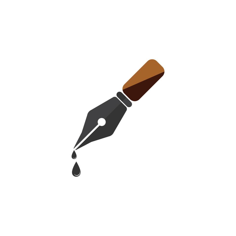 Feather pen Logo template Vector illustration