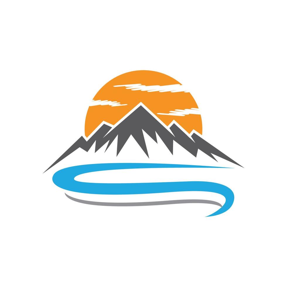 logotipo de icono de montaña vector