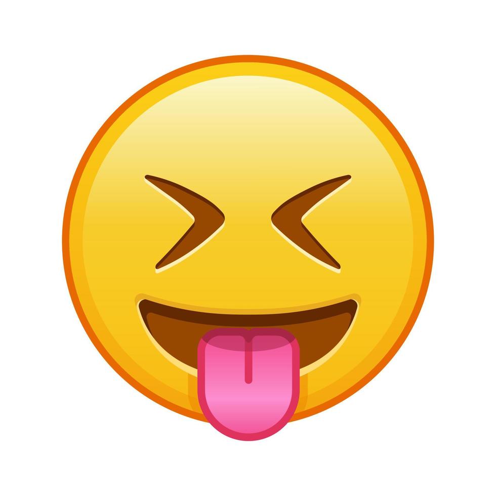 Face with protruding tongue and tightly closed eyes Large size of yellow emoji smile vector