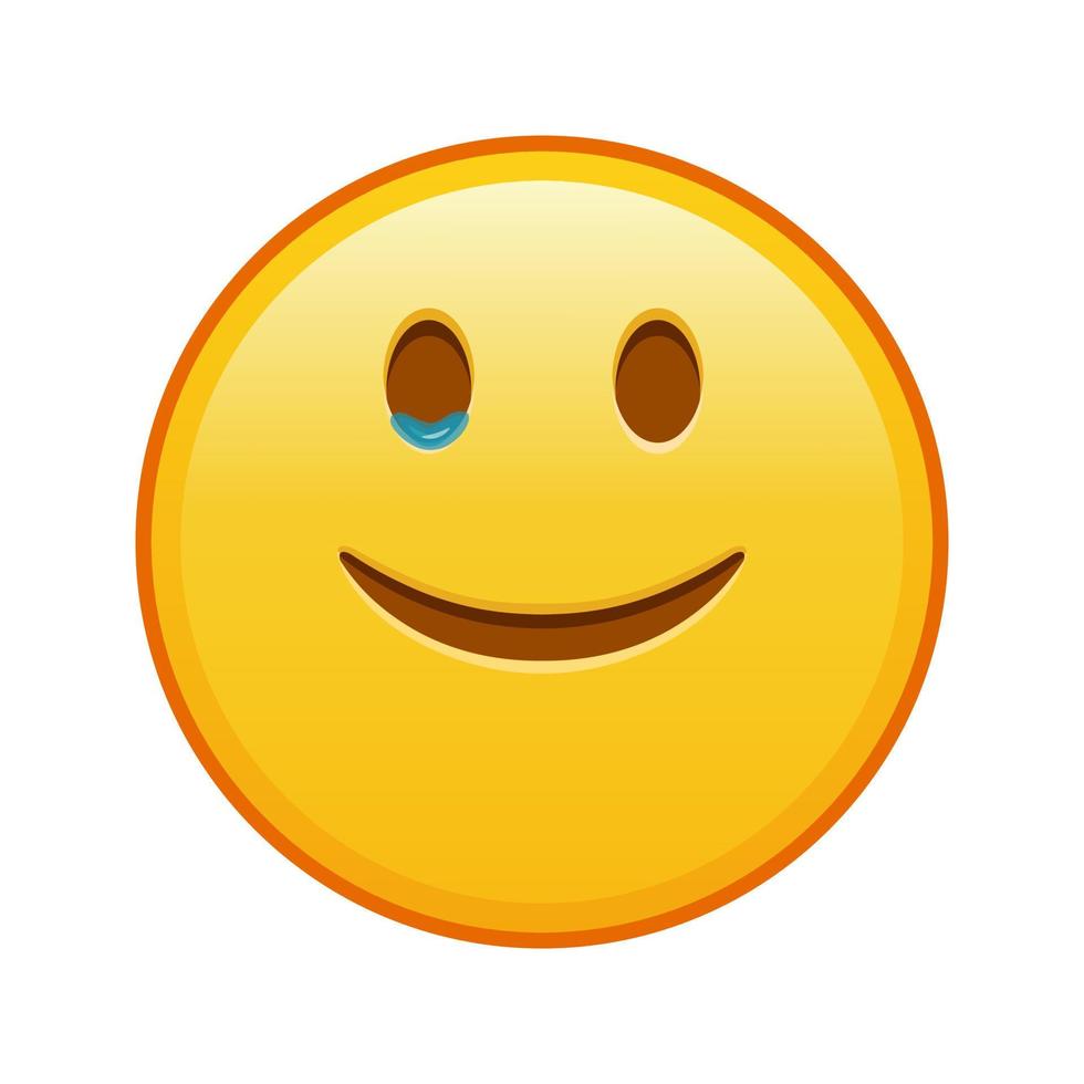 cara feliz con lágrimas tamaño grande de emoji amarillo sonrisa vector