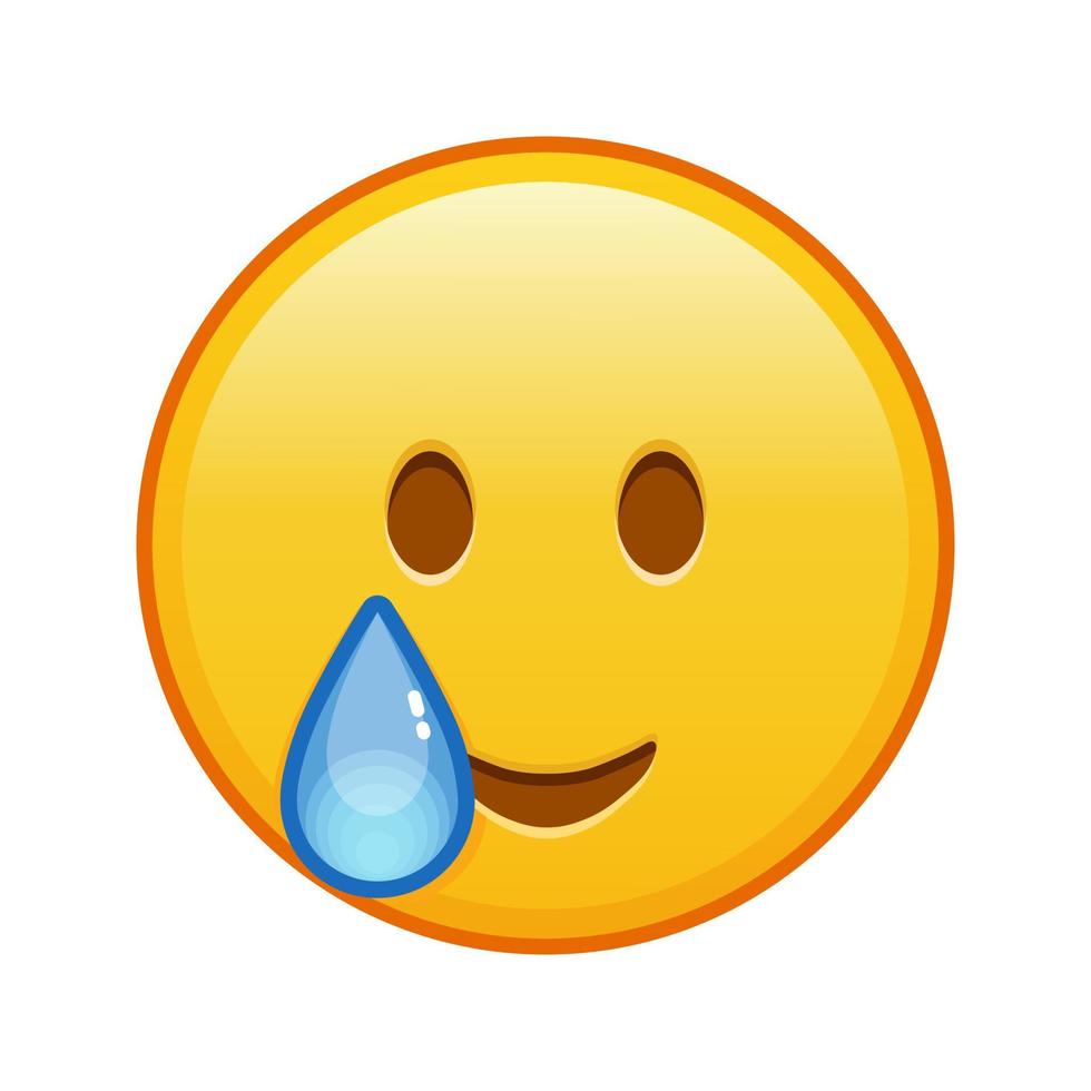 Happy face with tears Large size of yellow emoji smile vector