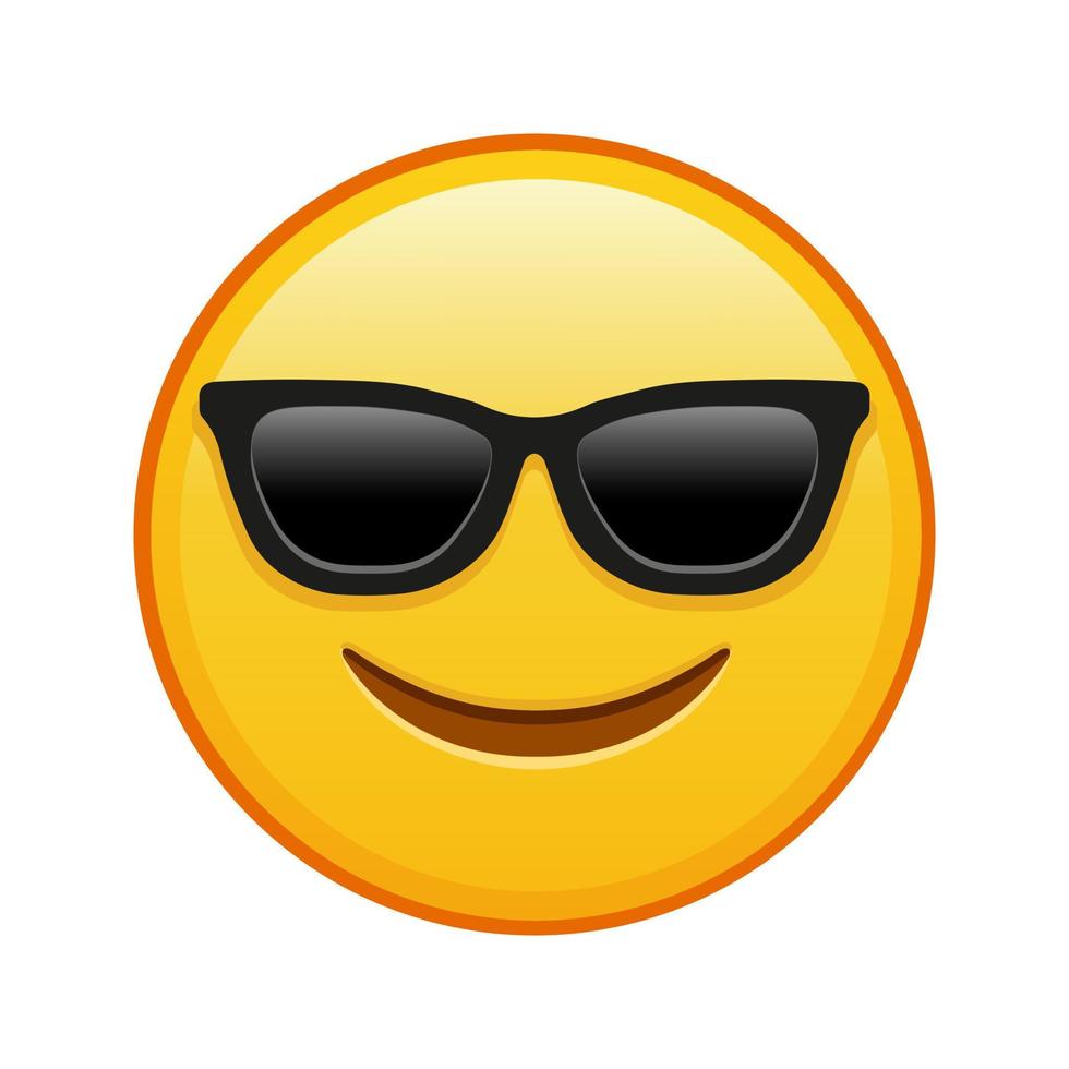 Smiling face in sunglasses Large size of yellow emoji smile vector
