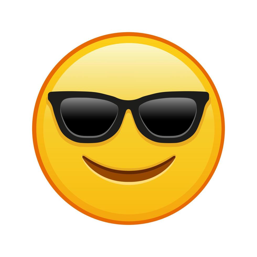 cara sonriente con gafas de sol de gran tamaño de emoji amarillo sonrisa vector