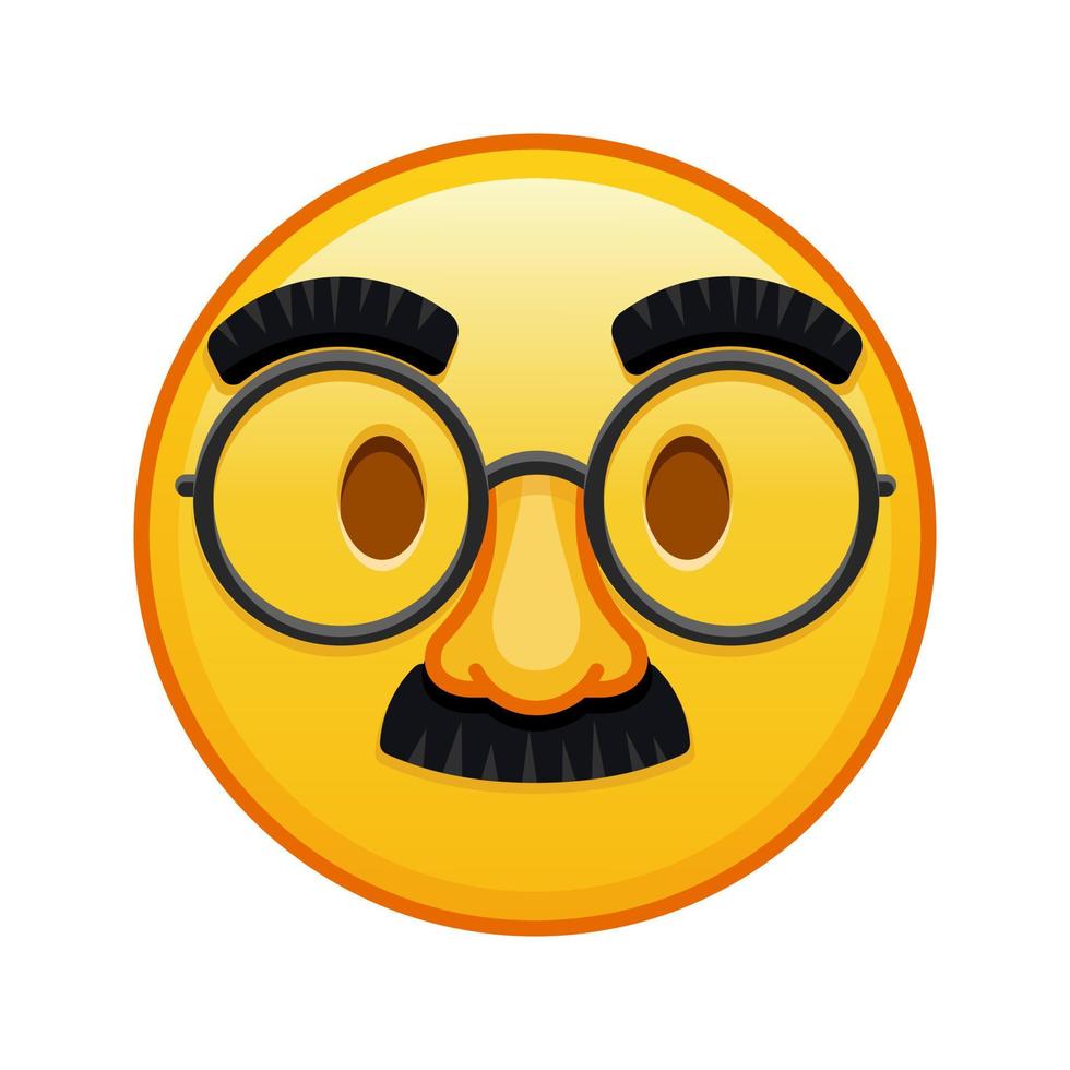 Face with glasses and mustache Large size of yellow emoji smile