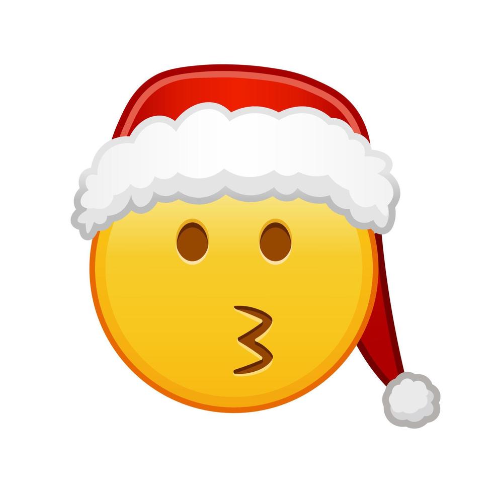 Christmas kissing face Large size of yellow emoji smile vector