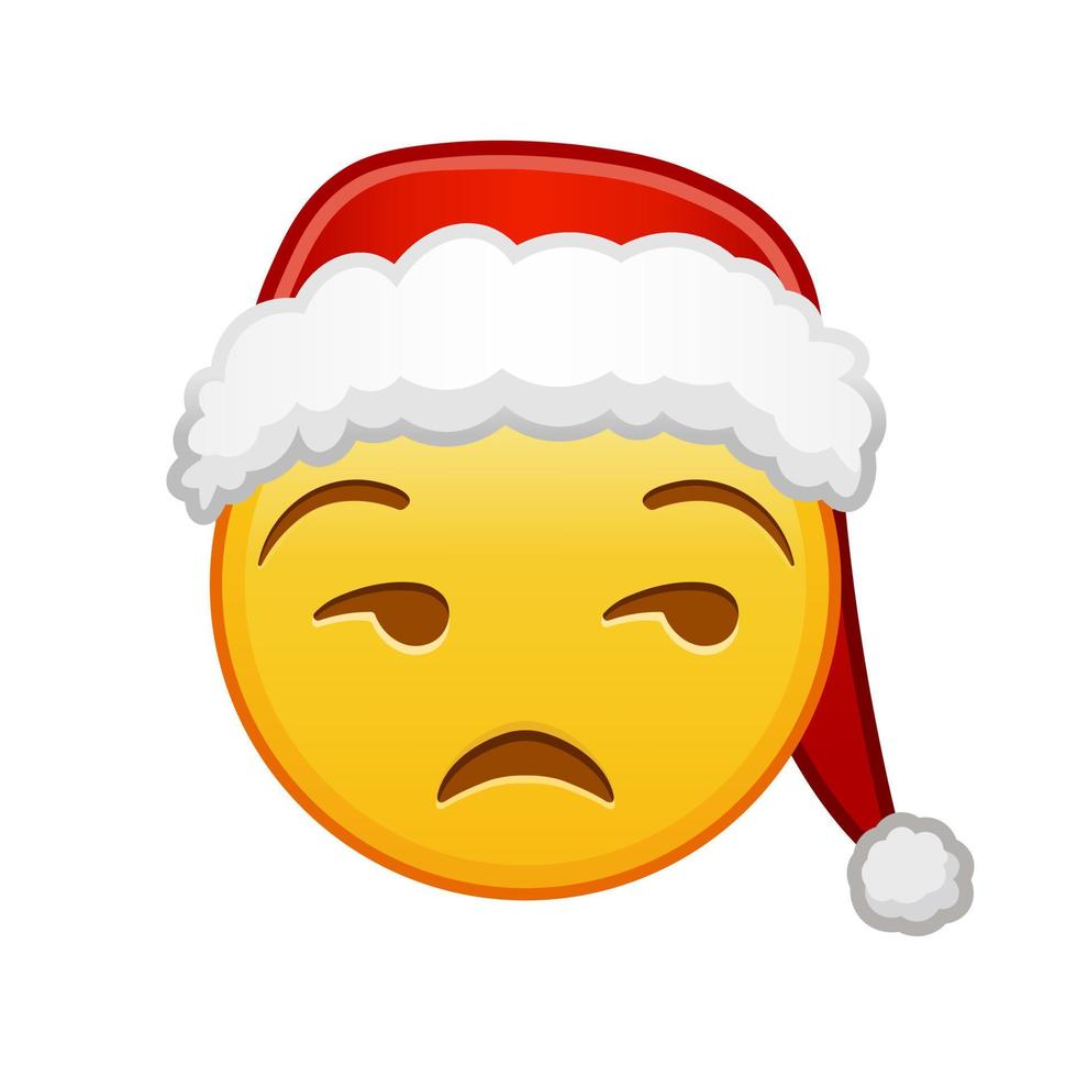 cara de navidad con expresión de desaprobación gran tamaño de emoji amarillo sonrisa vector