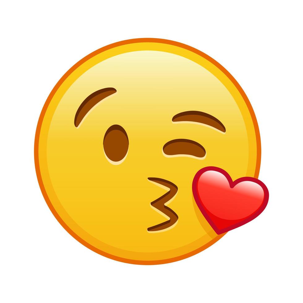 The face that sends a kiss Large size of yellow emoji smile vector