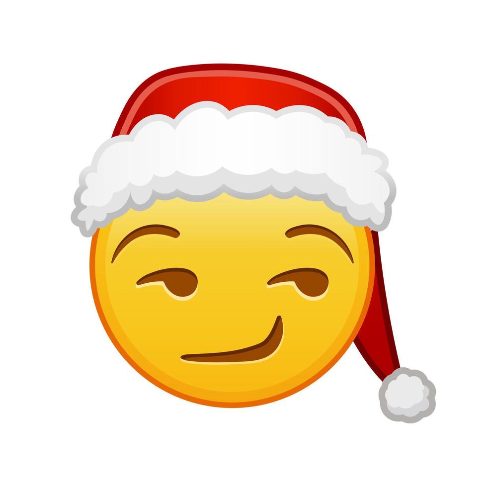 Christmas grinning flirting face Large size of yellow emoji smile vector