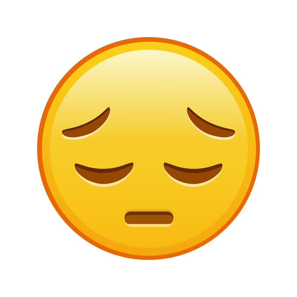 Thoughtful face Large size of yellow emoji smile vector