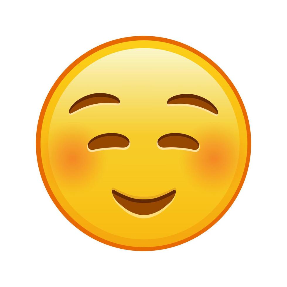 cara sonriente avergonzada tamaño grande de emoji amarillo sonrisa vector