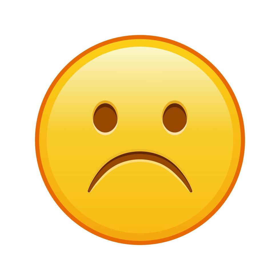 Frowning sad face Large size of yellow emoji smile vector