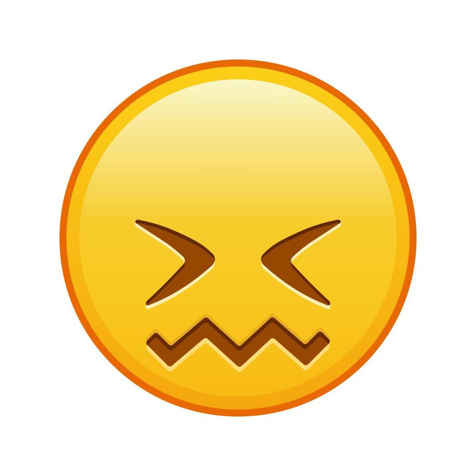 expresión de vergüenza cara gran tamaño de emoji amarillo sonrisa vector