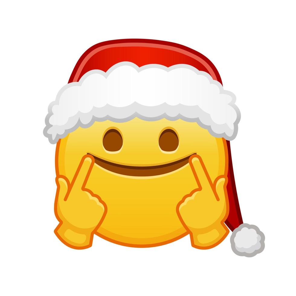 Christmas fake smile face Large size of yellow emoji smile vector