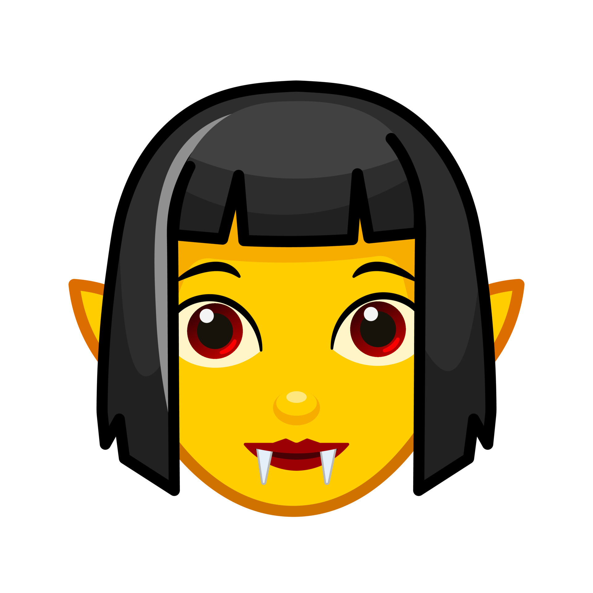 Female vampire or Dracula Large size of yellow emoji face 15577255 Vector Art at Vecteezy
