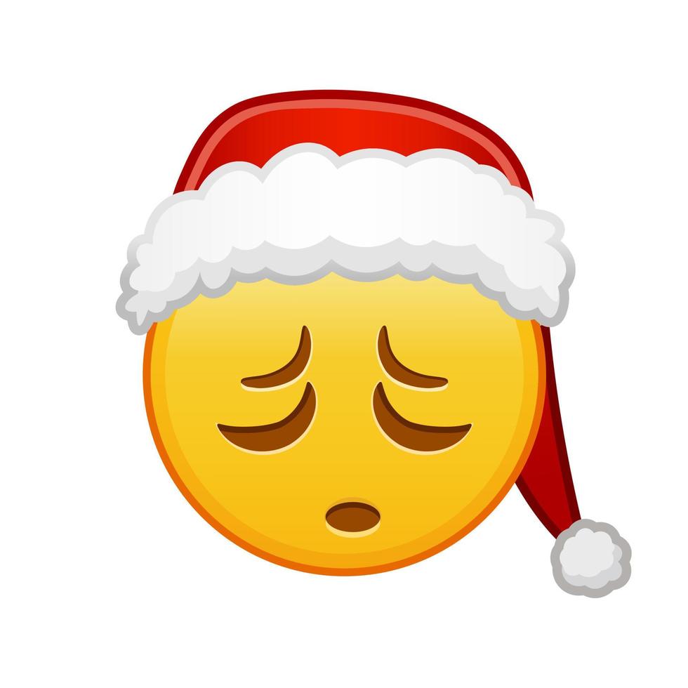 Christmas tired face Large size of yellow emoji smile vector