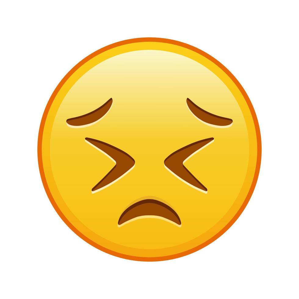 Persistent facial expression face Large size of yellow emoji smile vector