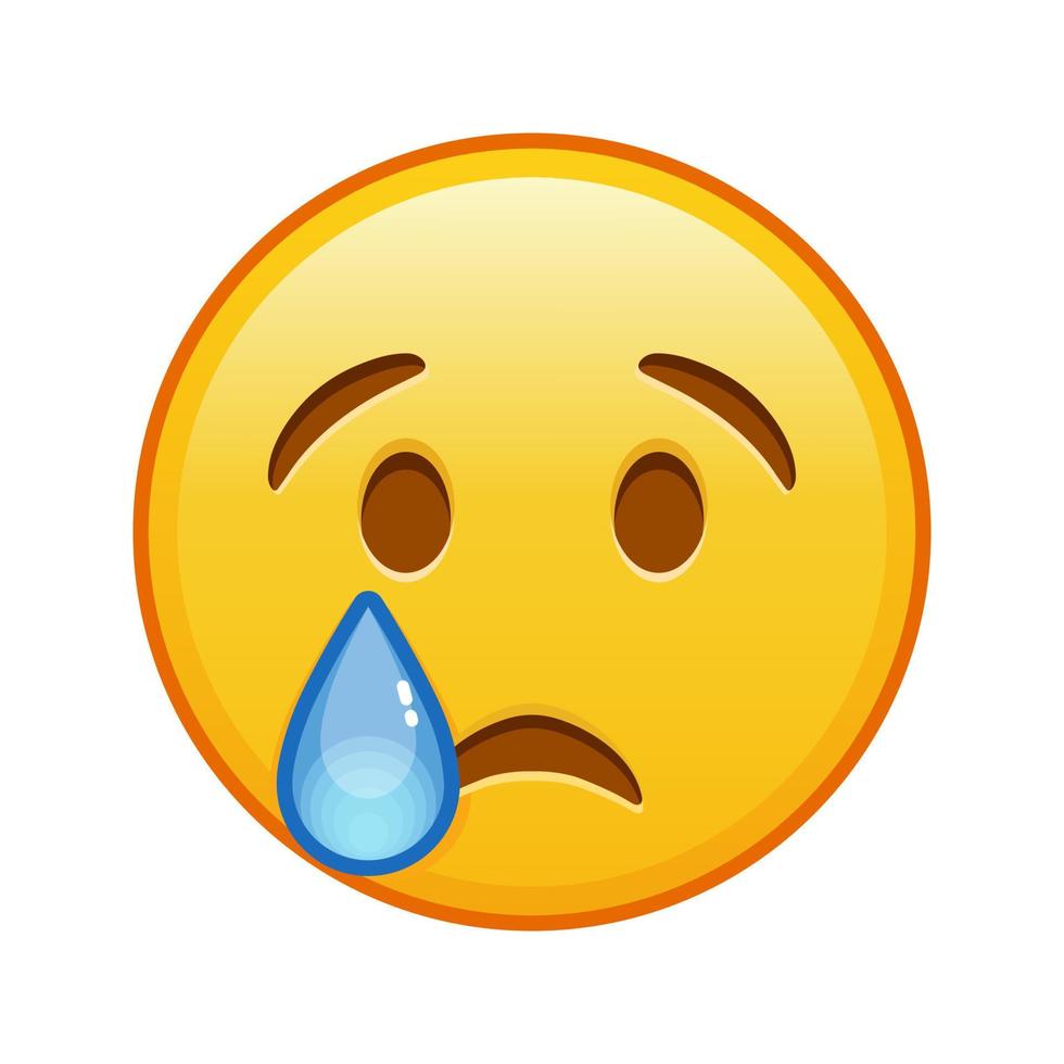 Crying face Large size of yellow emoji smile vector