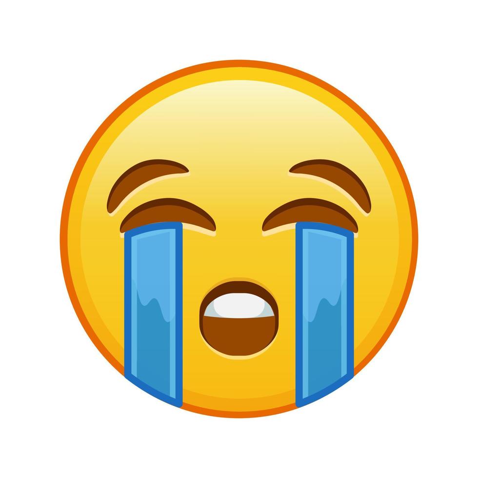 Face crying loudly Large size of yellow emoji smile vector
