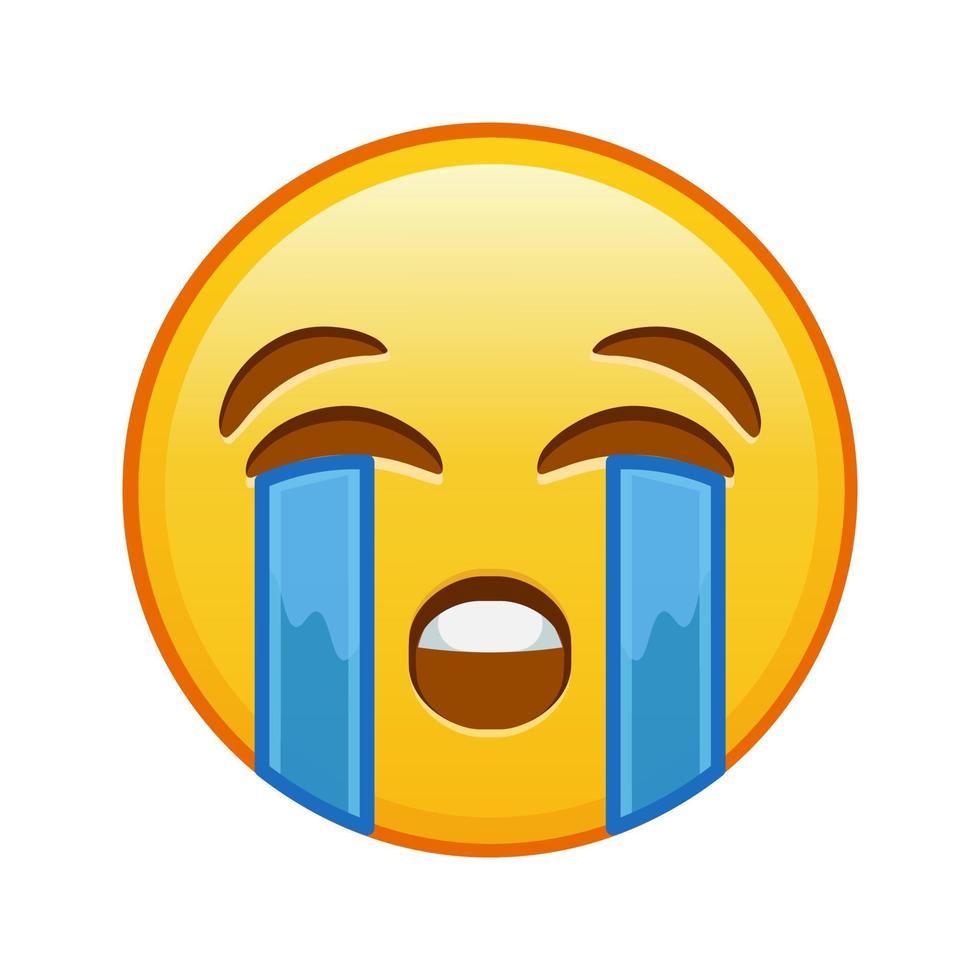 Face crying loudly Large size of yellow emoji smile vector