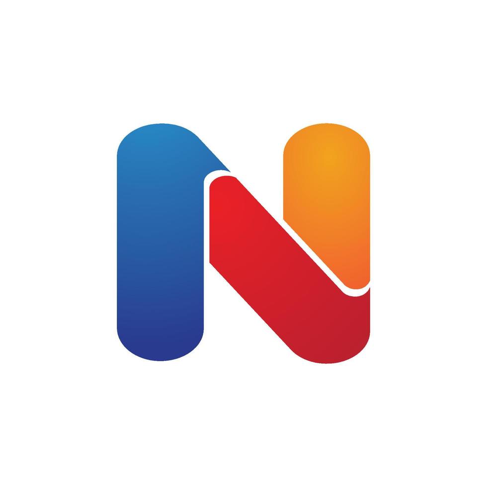 plantilla de logotipo de letra n vector