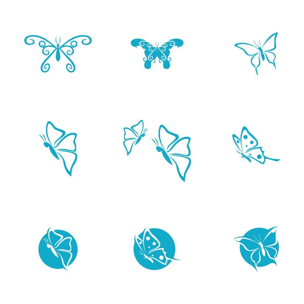 diseño de icono de mariposa de belleza vector