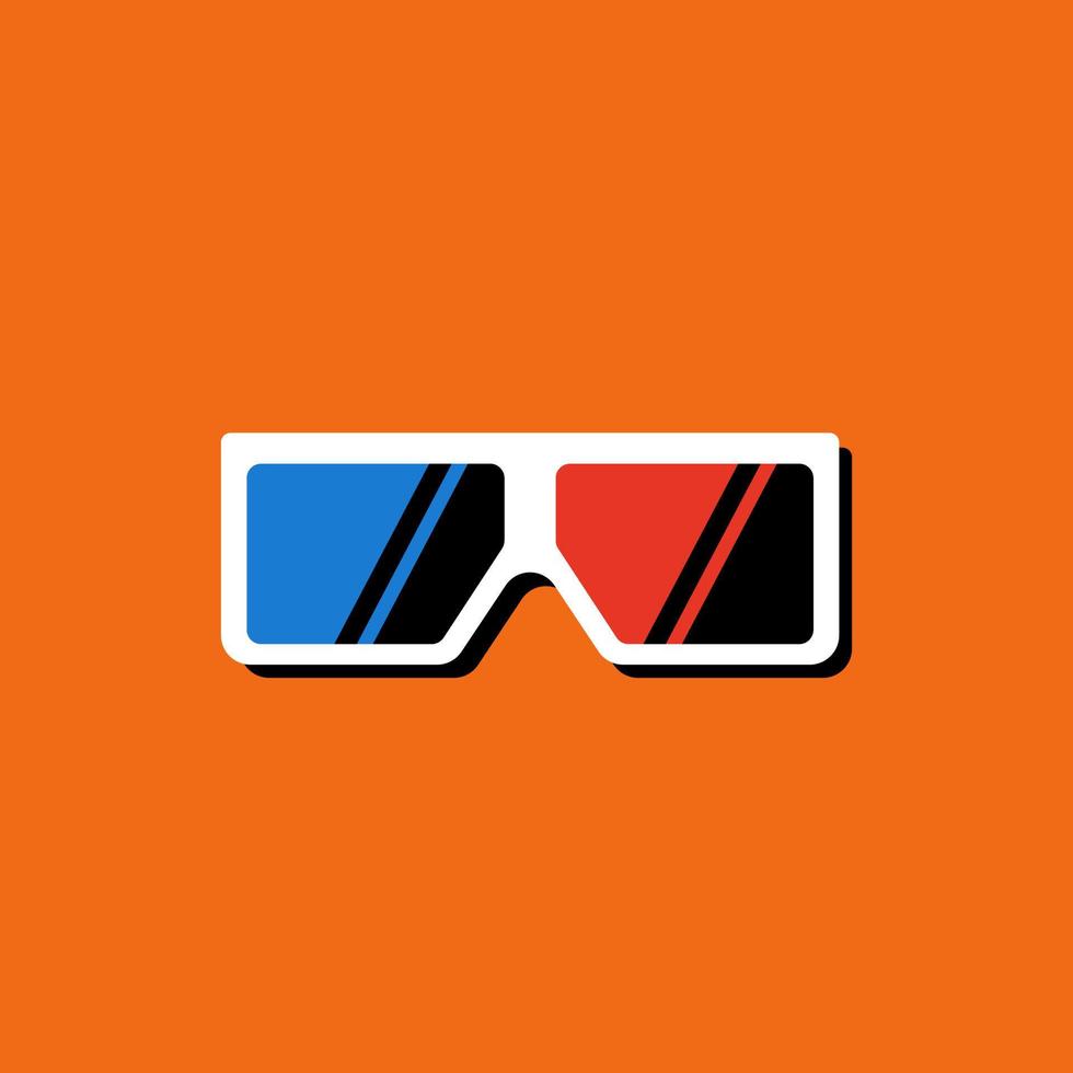 3D Glasses B and R vector