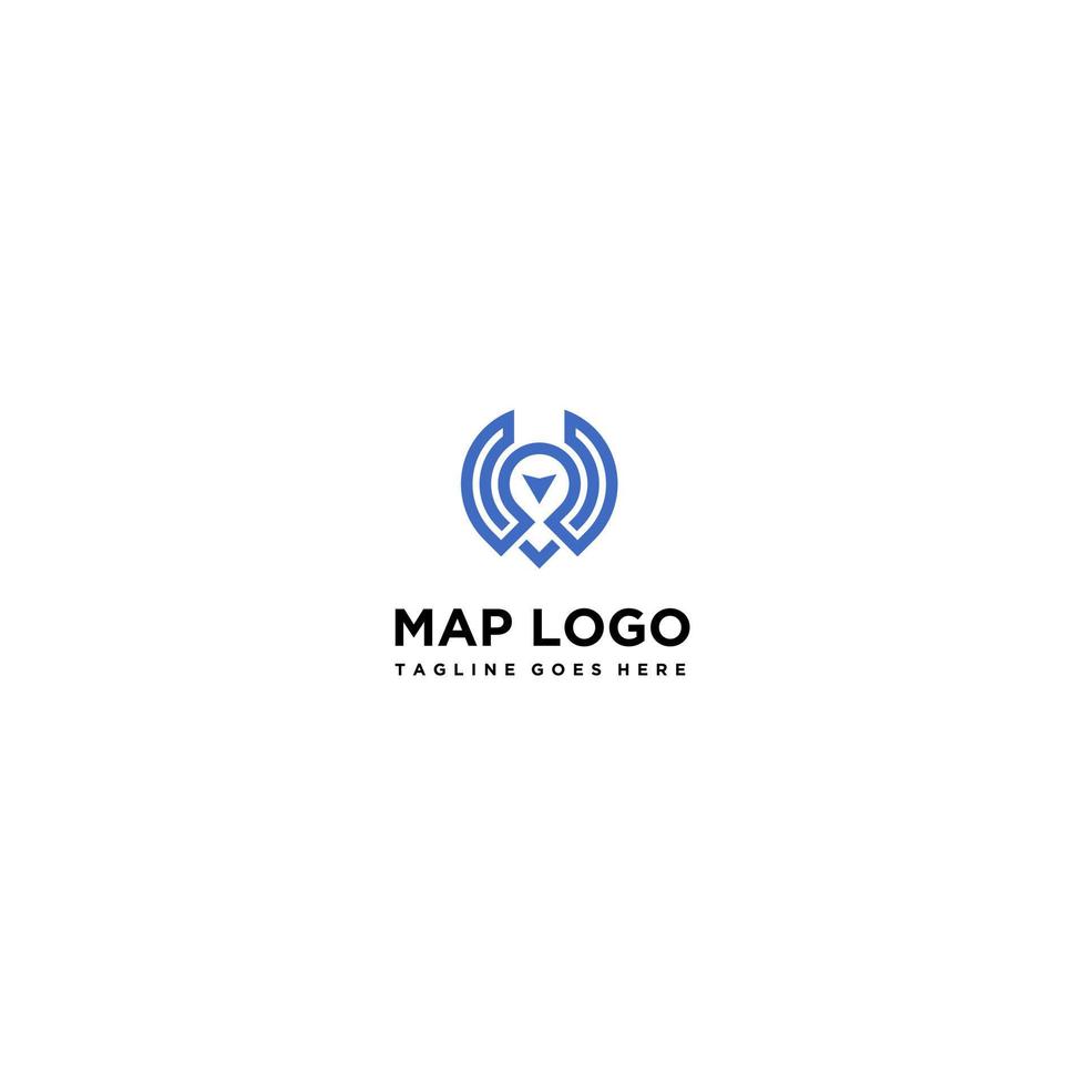 Plantilla de diseños de vectores de logotipo de aplicaciones de mapa