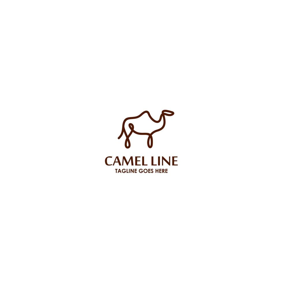 plantilla de vector de logotipo de línea de camello