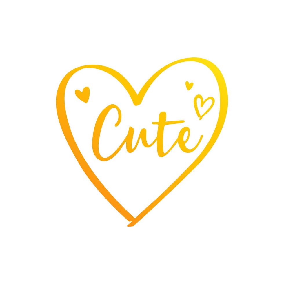 Cute Love hearts vector illustration isolated on white background
