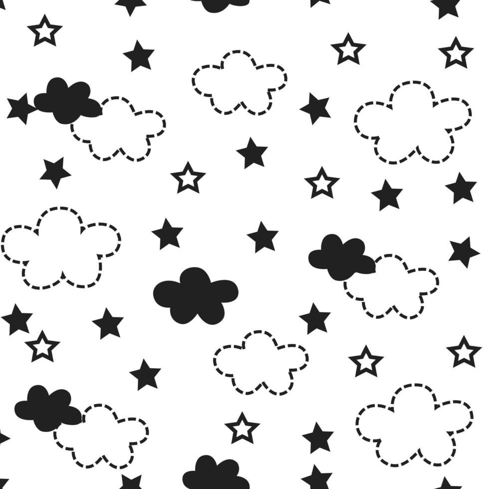 Star with cloud seamless vector illustration pattern background. design for use backdrop all over textile fabric print wrapping paper and others.