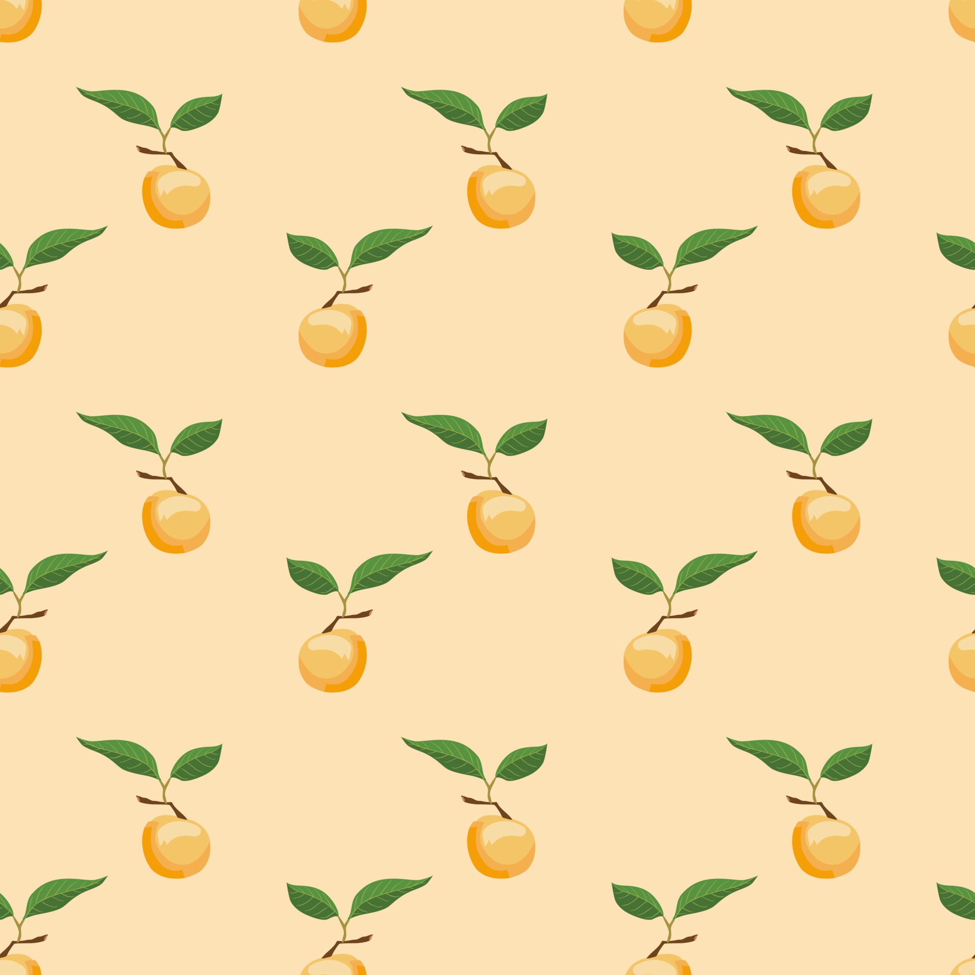 Orange fruits seamless vector pattern background. Design for use